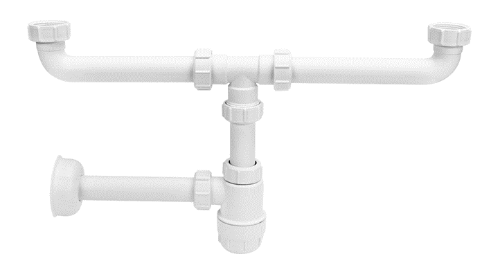Сифон для умывальника McAlpine двойной без слива 5/4х32 (HC2+PIPE)