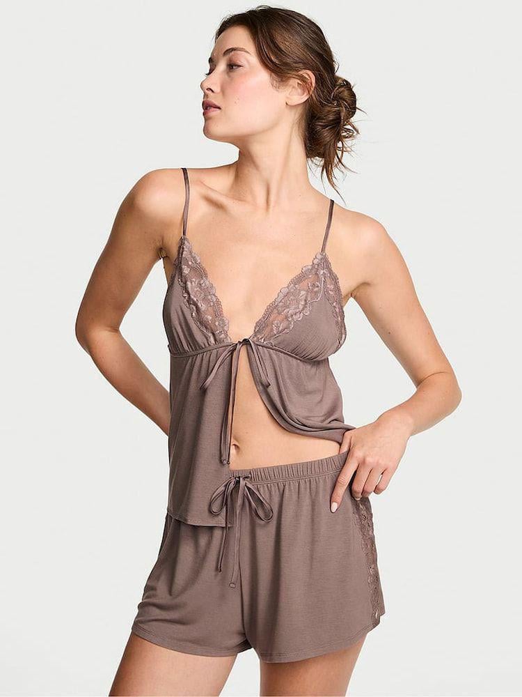 Пижама модал Victoria's Secret Cloudy Grey Modal Cami & Shorts Set L Коричневый (2671499D)