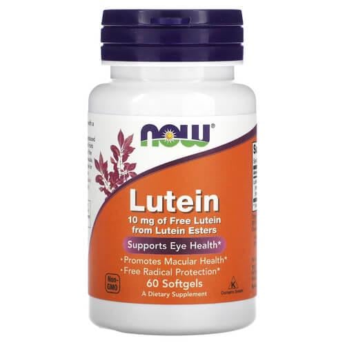 Лютеин NOW Lutein 10 мг 60 Softgels (NOW-03058)