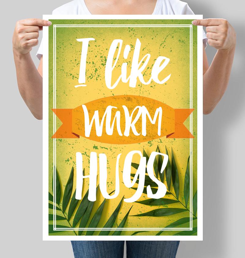 Постер мотивуючий "I like warm hugs" 42х60 см (М062)