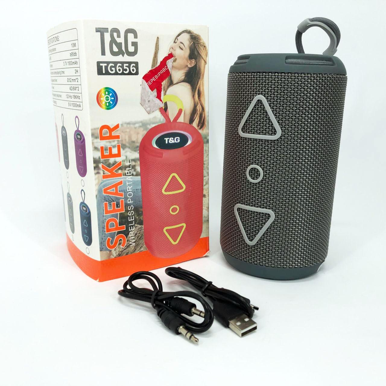 Портативна колонка Bluetooth TG656 FM-радіо Сірий - фото 16 Портативна колонка Bluetooth TG656 FM-радіо Сірий - фото 16