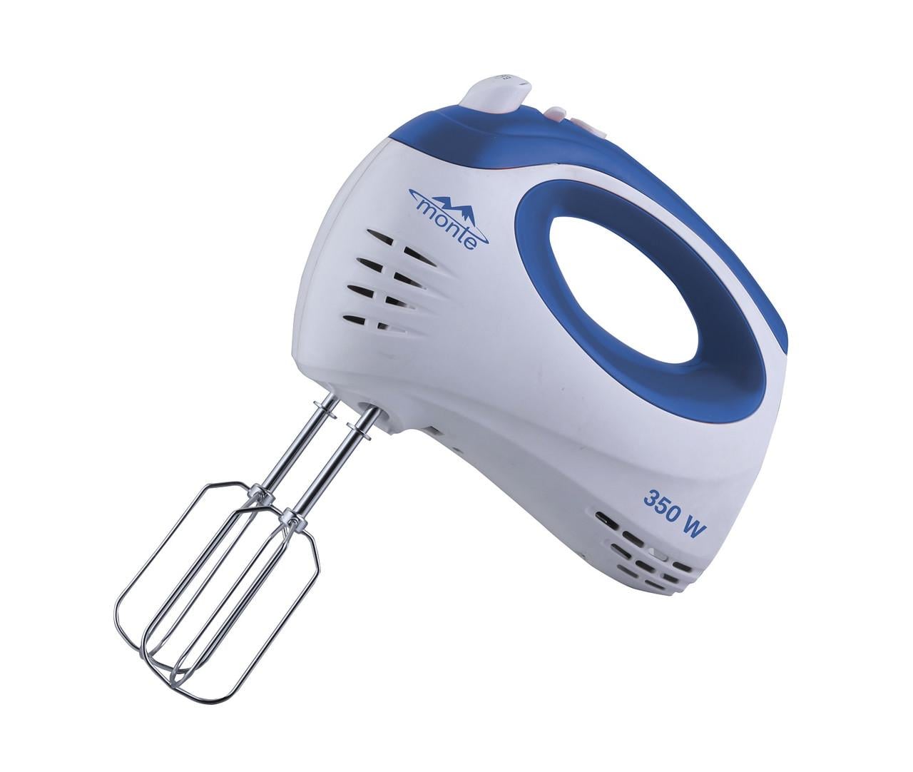 Міксер Monte MT-2004 350 Вт ручний 5 швидкостей/турбо віночки та тесту для тіста Blue