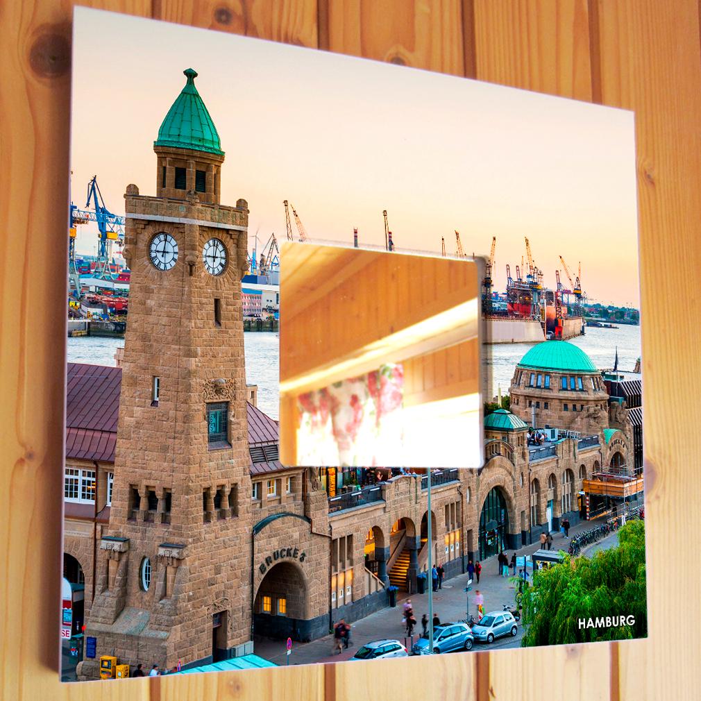 Зеркало декоративное настенное Гамбург Германия 260х260 мм (M04065)