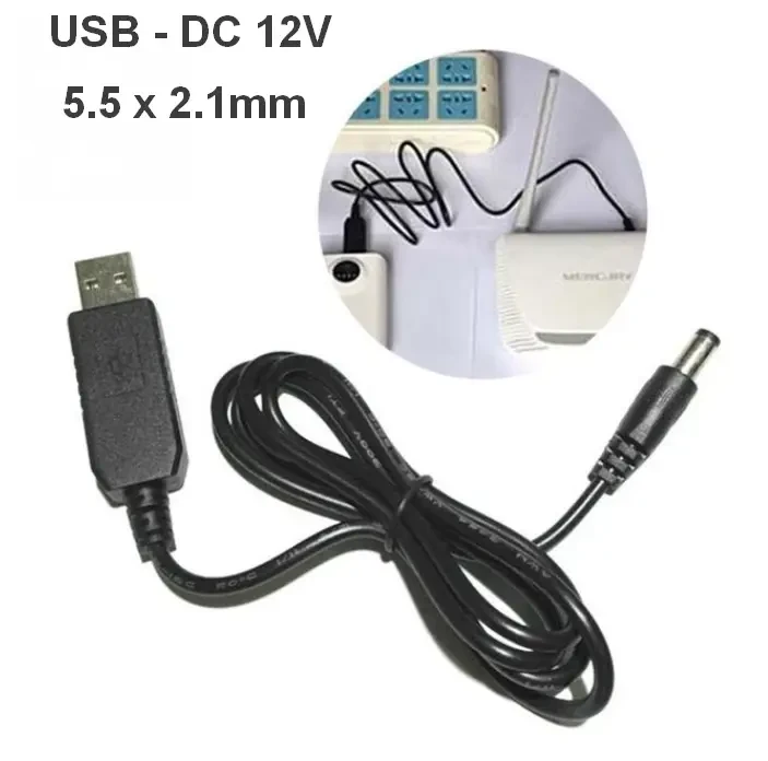 Кабель для питания роутера от повербанка USB 5V to 12V DC 5.5х2.1 USB 5V to 12V DC 1 м (8445) - фото 6 Кабель для питания роутера от повербанка USB 5V to 12V DC 5.5х2.1 USB 5V to 12V DC 1 м (8445) - фото 6