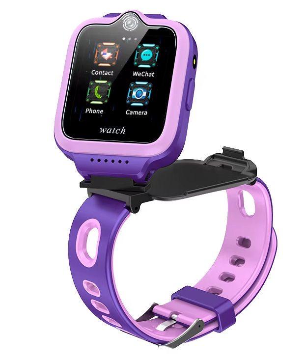Смарт-часы детские Lemfo G51 с фонариком/4G SIM/GPS/Face ID/прослушкой/SOS Фиолетовый (38457893) - фото 2