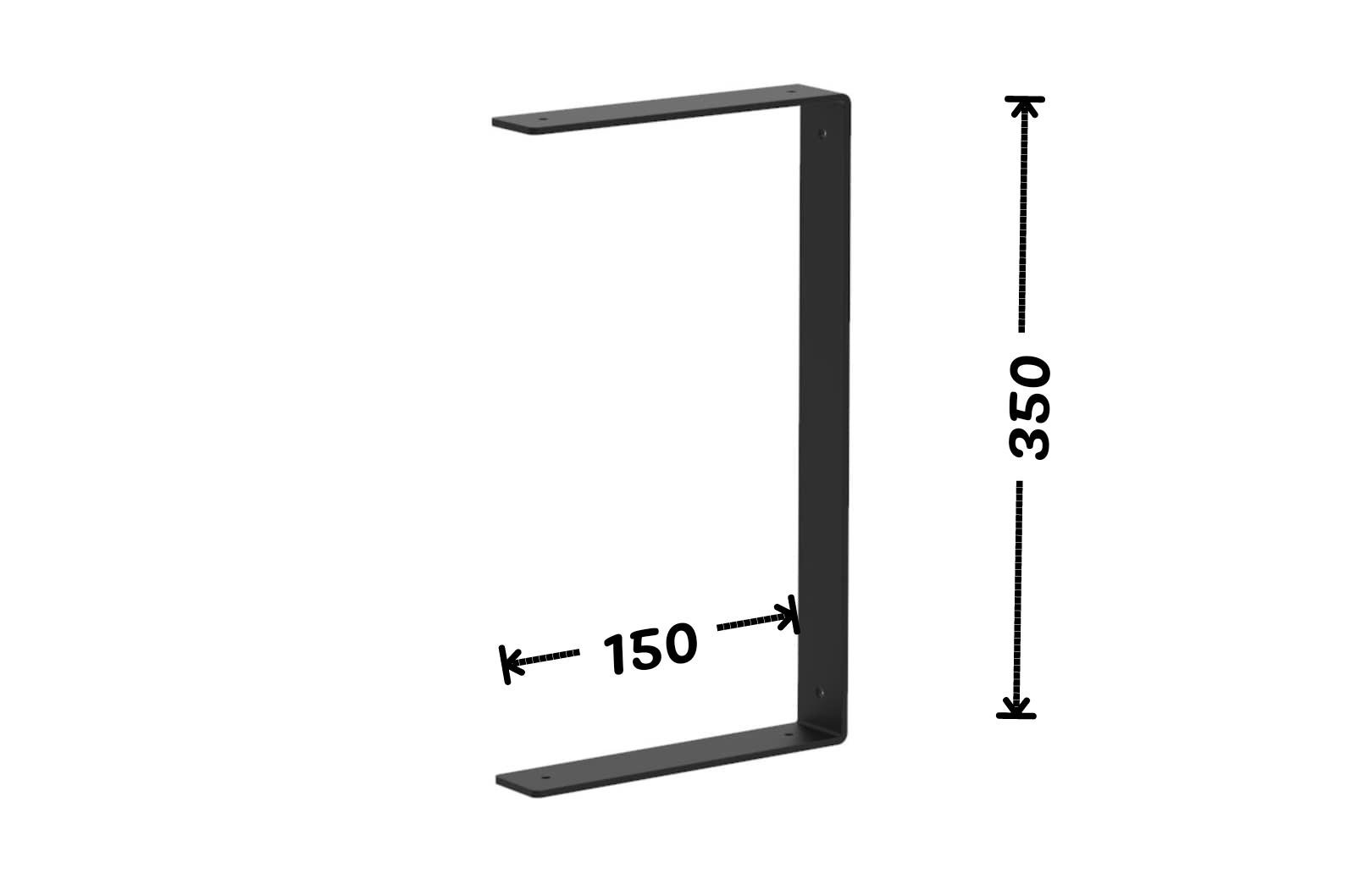 Полкотримач-кутник універсальний Loft HomeDeco Чорний 150x350 мм (WS803) - фото 4