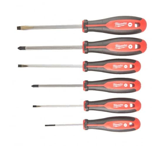 Набор магнитных отверток № 2 Milwaukee трехгранная рукоятка 6 шт. (4932471807)