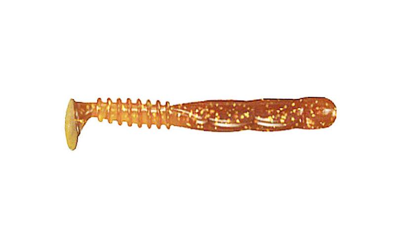 Силиконовый виброхвост Reins Fat Rockvibe Shad №430 съедобный 4" 6 шт. Motor Oil/Gold FLK (6507)