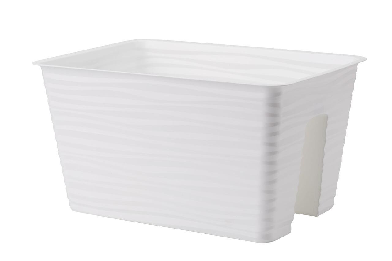 Балконний ящик на перила Form-Plastic Сахара з кронштейнами 8,35 л 27х21х27 см Білий