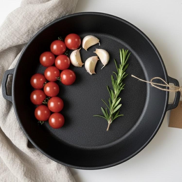 Жаровня чавунна Maysternya з литими ручками для духовки/плити та відкритого вогню 3,3 кг 32x6 см (31805693)