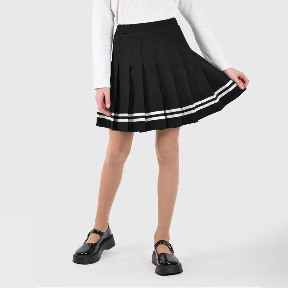 Юбка плиссированная с шортиками 134-152 см S Черный (6555)