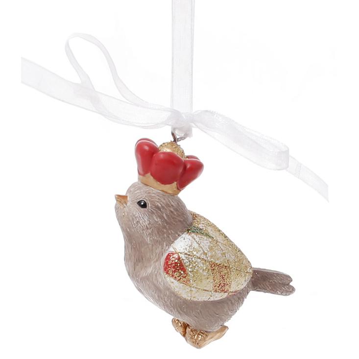 Фигурка-подвеска BonaDi Птичка в красной короне (890-199)