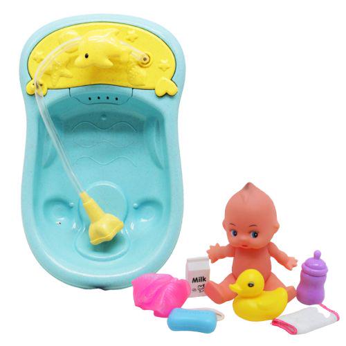 Набор игровой с пупсом Ванные процедуры Голубой (200444)