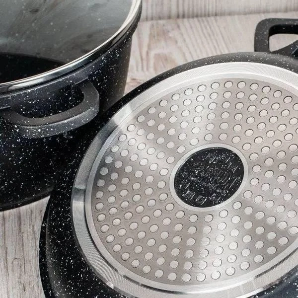 Набір посуду Benson з мармуровим антипригарним покриттям 7 пр. (BN-313) - фото 6 Набір посуду Benson з мармуровим антипригарним покриттям 7 пр. (BN-313) - фото 6