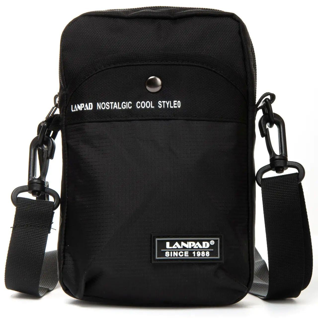 Сумка чоловіча Lanpad через плече Чорний (LAN8647 black)