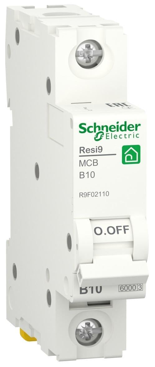Автоматичний вимикач Schneider Electric RESI9 1P 10A 6кА В (R9F02110) Автоматичний вимикач Schneider Electric RESI9 1P 10A 6кА В (R9F02110)