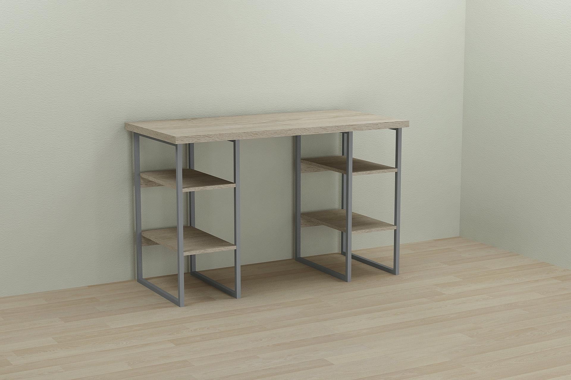 Компьютерный стол Ferrum-decor Карен ДСП 32 мм 75x140x70 см Серый/Дуб Сонома (FRD-102454)