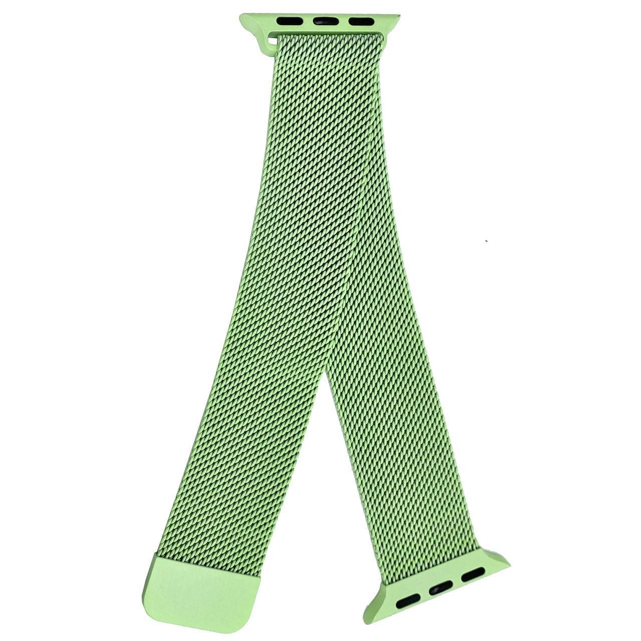 Ремінець CDK для Apple Watch 41 мм Series 7/8/9 Метал Milanese Loop Light green (05526)