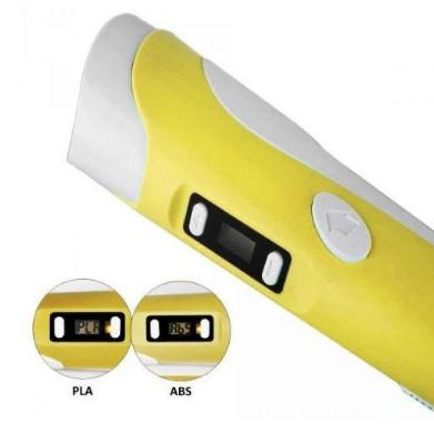 Ручка з дисплеєм 3D Pen 2 із пластиком та трафаретами 120 м Жовтий (x-25) - фото 5