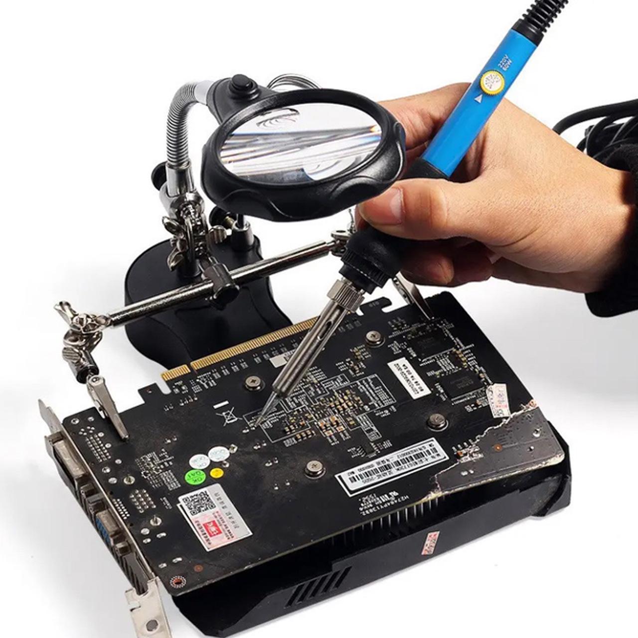 Паяльник з регулюванням температури 200-450 °С 60 Вт 220 В з комплектом джала 5 шт. та підставкою (1801334) - фото 9 Паяльник з регулюванням температури 200-450 °С 60 Вт 220 В з комплектом джала 5 шт. та підставкою (1801334) - фото 9