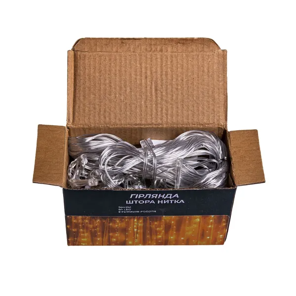 Гирлянда Штора 64 LED 1,5х1,5 м прозрачный провод Белый - фото 4