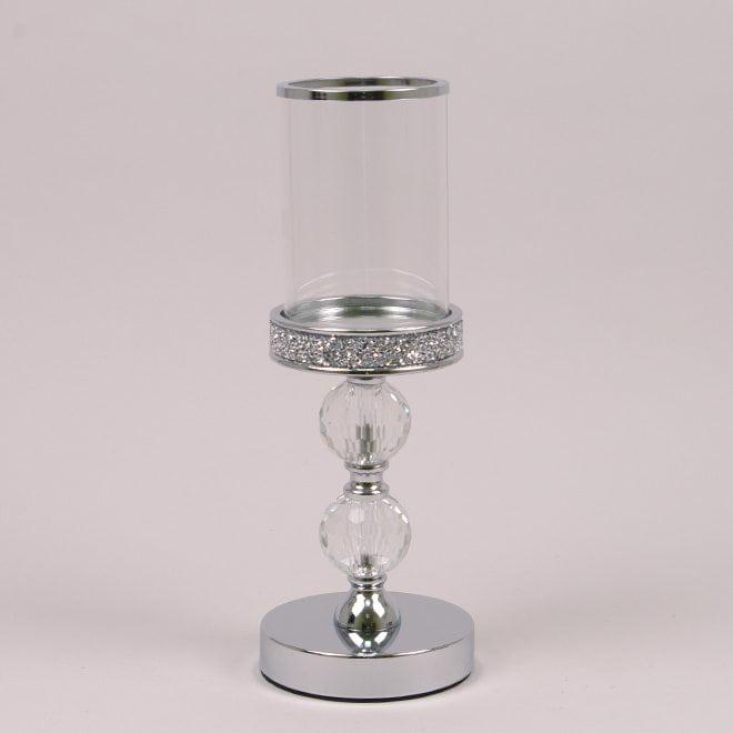 Підсвічник металевий Flora 32,5 см Срібний (36733) - фото 1