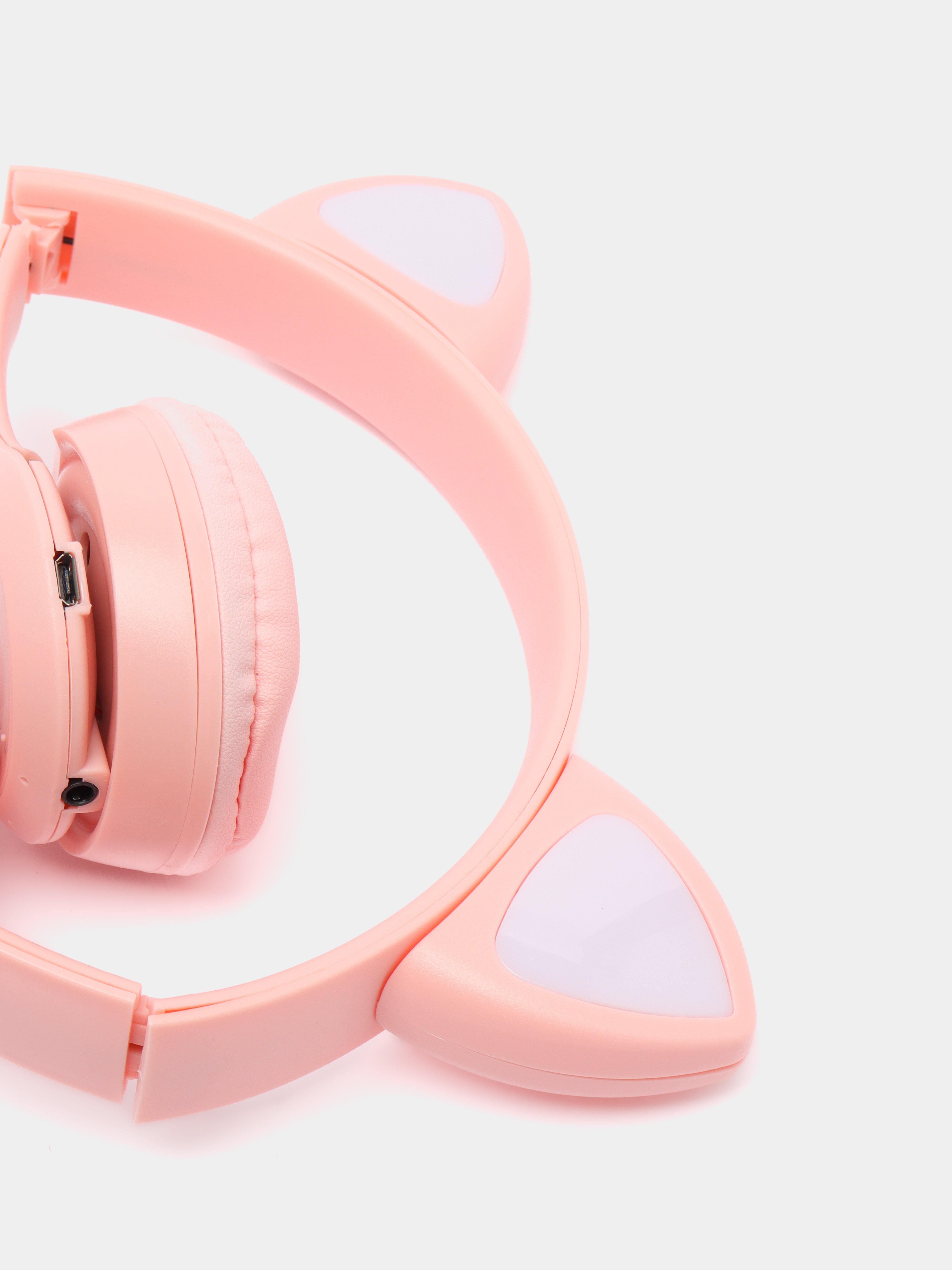 Наушники беспроводные Cat Ear P47M с кошачьими светящимися ушками Pink (P47M Pink) - фото 5
