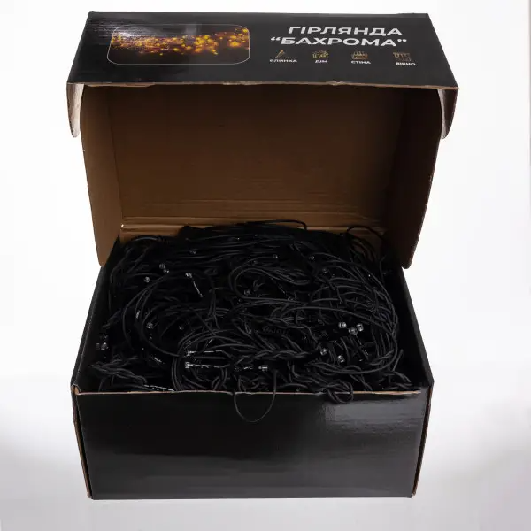 Гірлянда мережна Бахрома вулична 36 м 600 LED діодів від мережі чорна нитка Різнокольоровий (36МBML) - фото 9