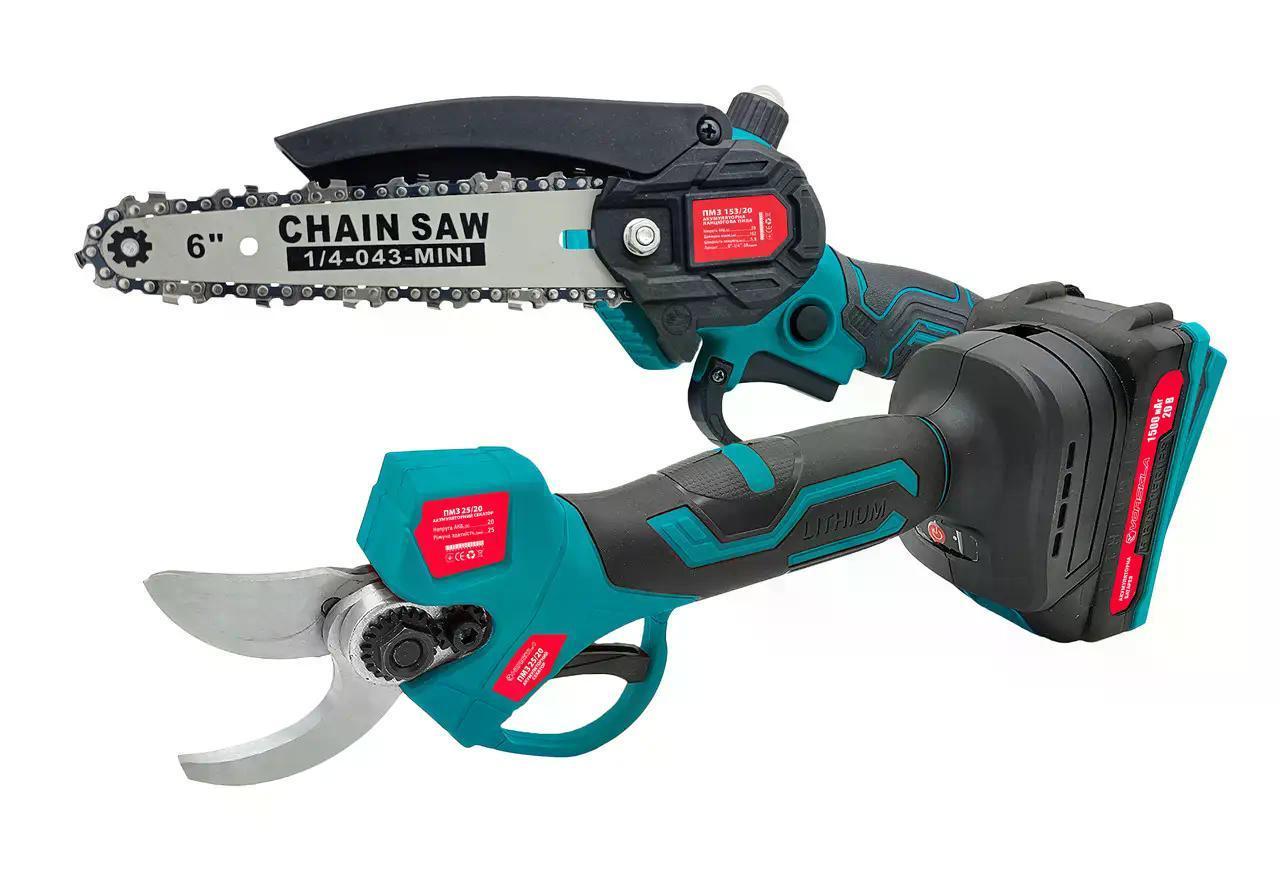 Набір акумуляторного інструменту міні-пила VORSKLA 153/20 секатор VORSKLA 2/20 подовжувач VS'3000 (30775790) - фото 3 Набір акумуляторного інструменту міні-пила VORSKLA 153/20 секатор VORSKLA 2/20 подовжувач VS'3000 (30775790) - фото 3