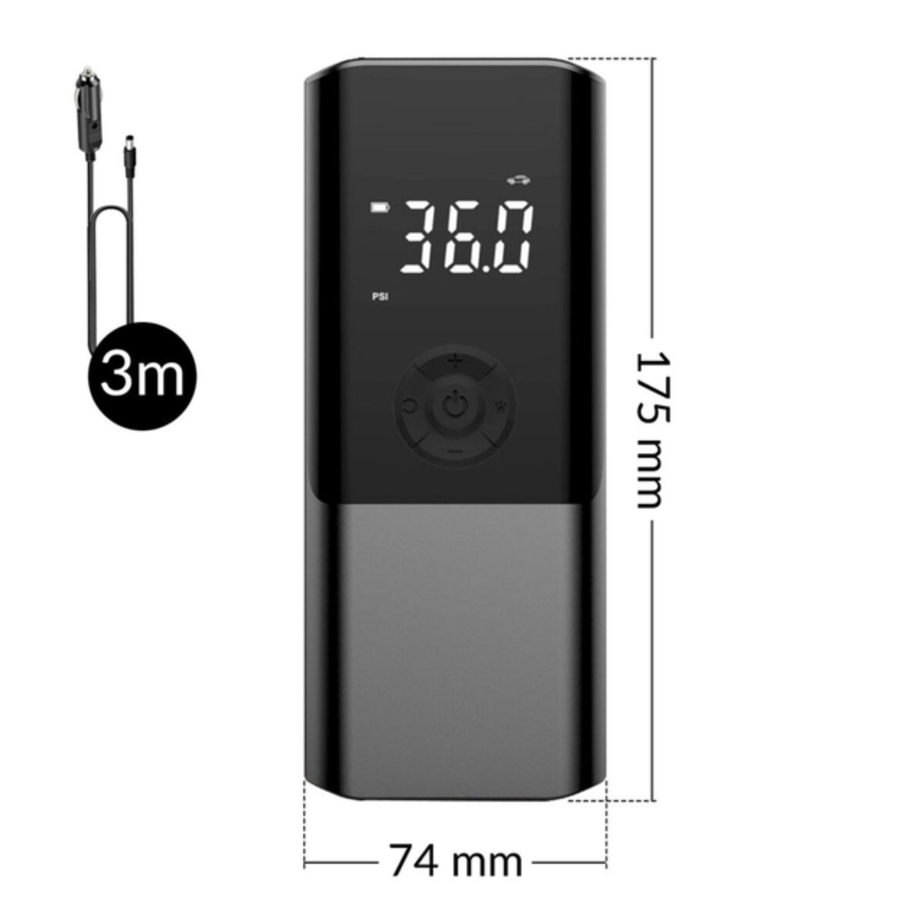 Автокомпресор портативний Heckermann CZK-3690 акумуляторний насос з ліхтариком та повербанком 6000 мАг (CZK-3690) - фото 3 Автокомпресор портативний Heckermann CZK-3690 акумуляторний насос з ліхтариком та повербанком 6000 мАг (CZK-3690) - фото 3