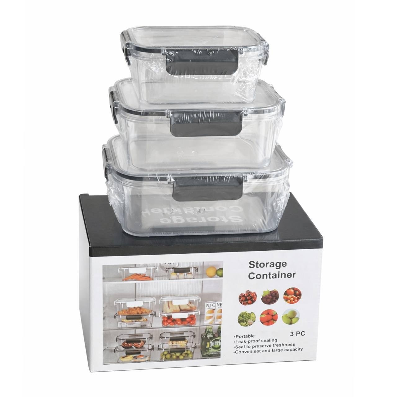 Набір контейнерів для харчових продуктів 450 800 1100 мл (602def52)