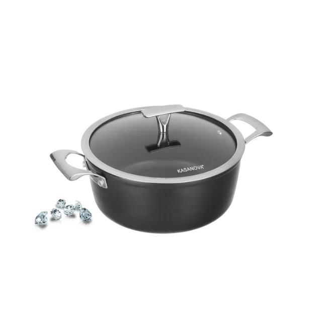 Кастрюля Kasanova Black Diamond с крышкой 24 см 3,1 л (LEI003125NOC)