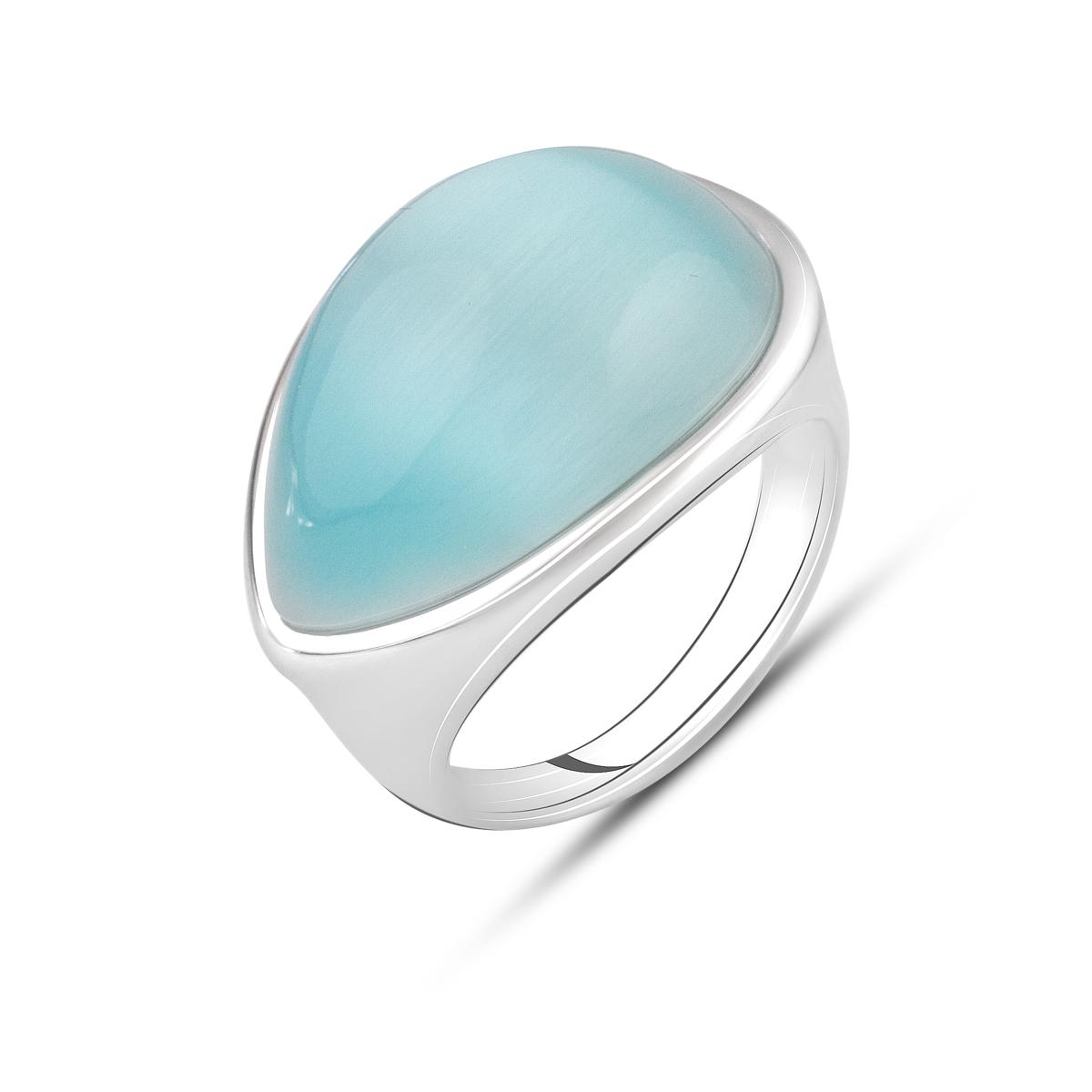 Кольцо серебряное с кошачьим глазом 16,65 ct 7,8 г р. 17 (2129424)