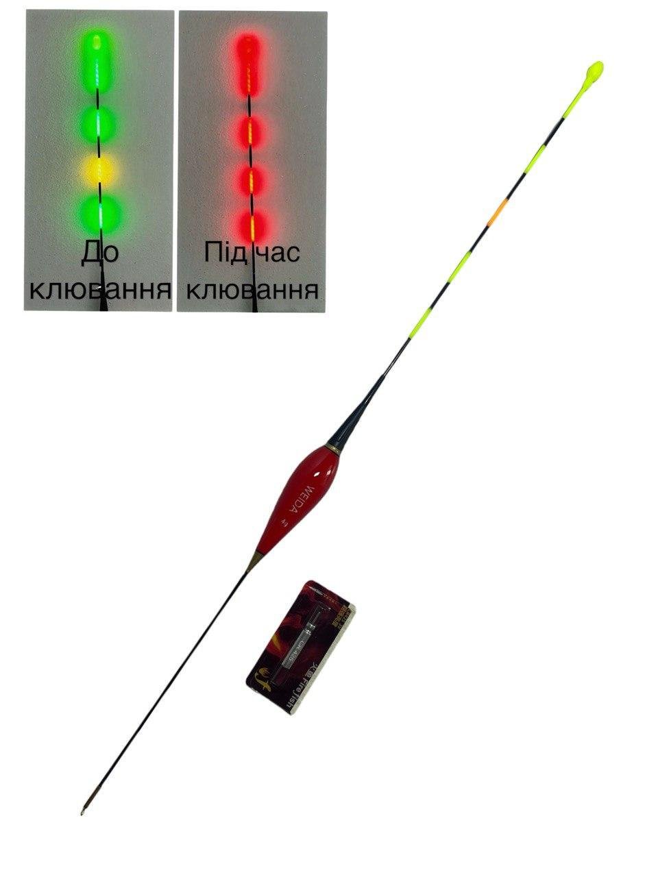 Поплавець розумний LED Weida 4 г для нічної риболовлі з індикатором Червоний (2287169910) - фото 2