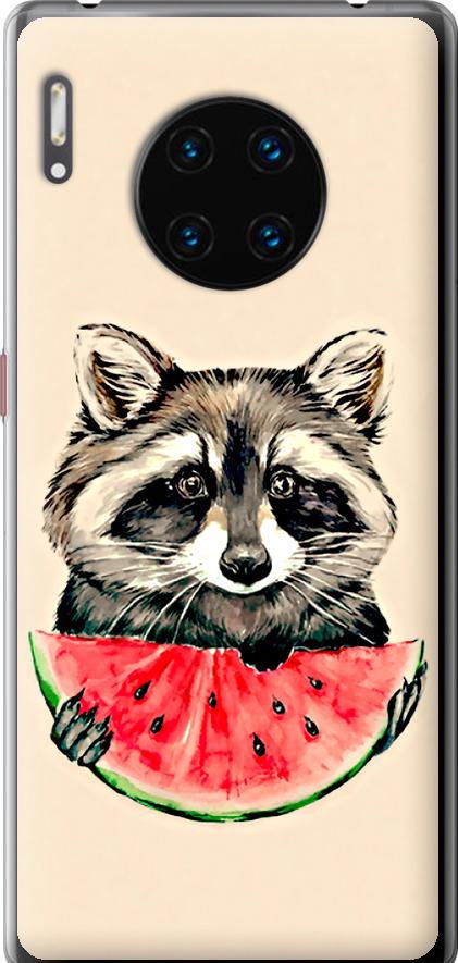 Чехол на Huawei Mate 30 Pro Енотик с арбузом (4605u-1796-42517)