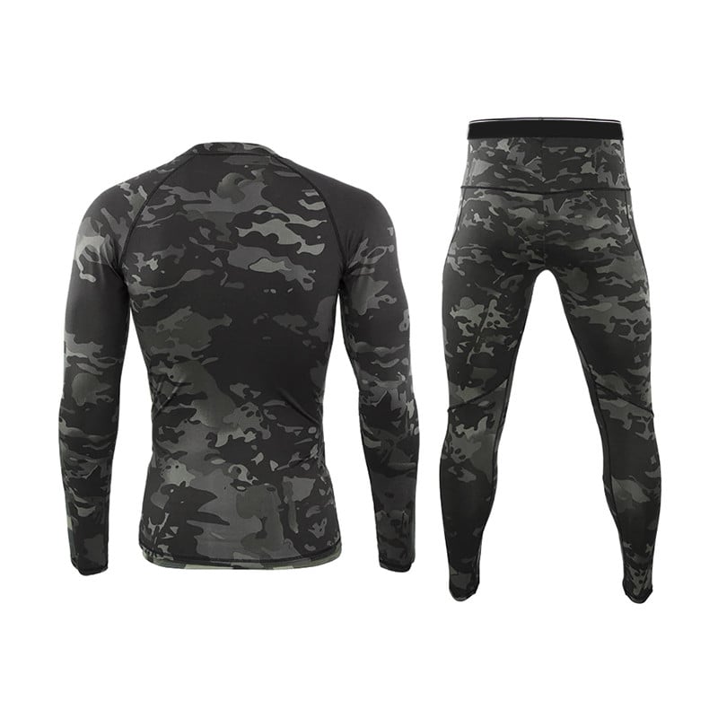 Термобілизна чоловіча вітрозахисна Lesko A152 2XL Camouflage Black - фото 6