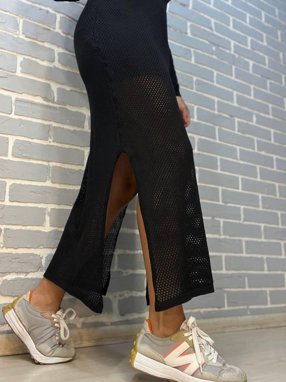 Костюм женский Mintas 2418-4208 длинная юбка с регланом OS Черный (2544) - фото 8