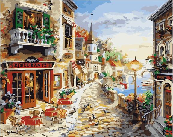 Картина за номерами Brushme Приморський бульвар 40x50 см без коробки (BK-GX7233)