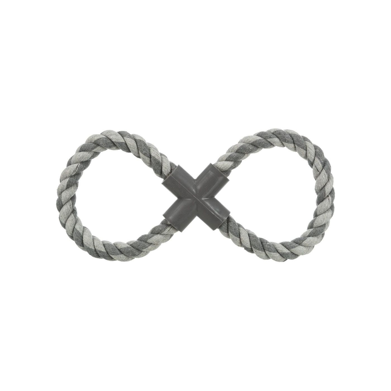 Игрушка для собак Trixie Канат-восьмерка плетеный с пластиковой крестовиной 35 см Серый (4011905032788_2)