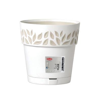 Вазон круглый Stefanplast Opera Cloe 3,2 л 20х19 см Белый/Травертин (94050)