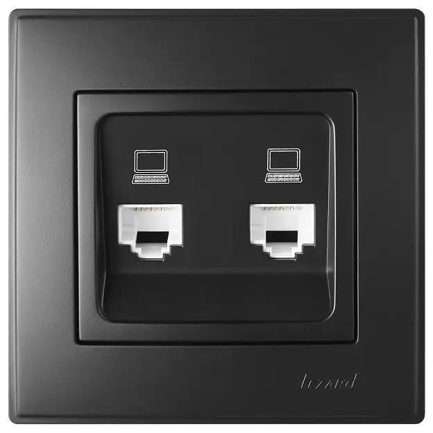 Розетка Lesya 705-4242-141 2-я компьютерная Антрацит (00000039578)