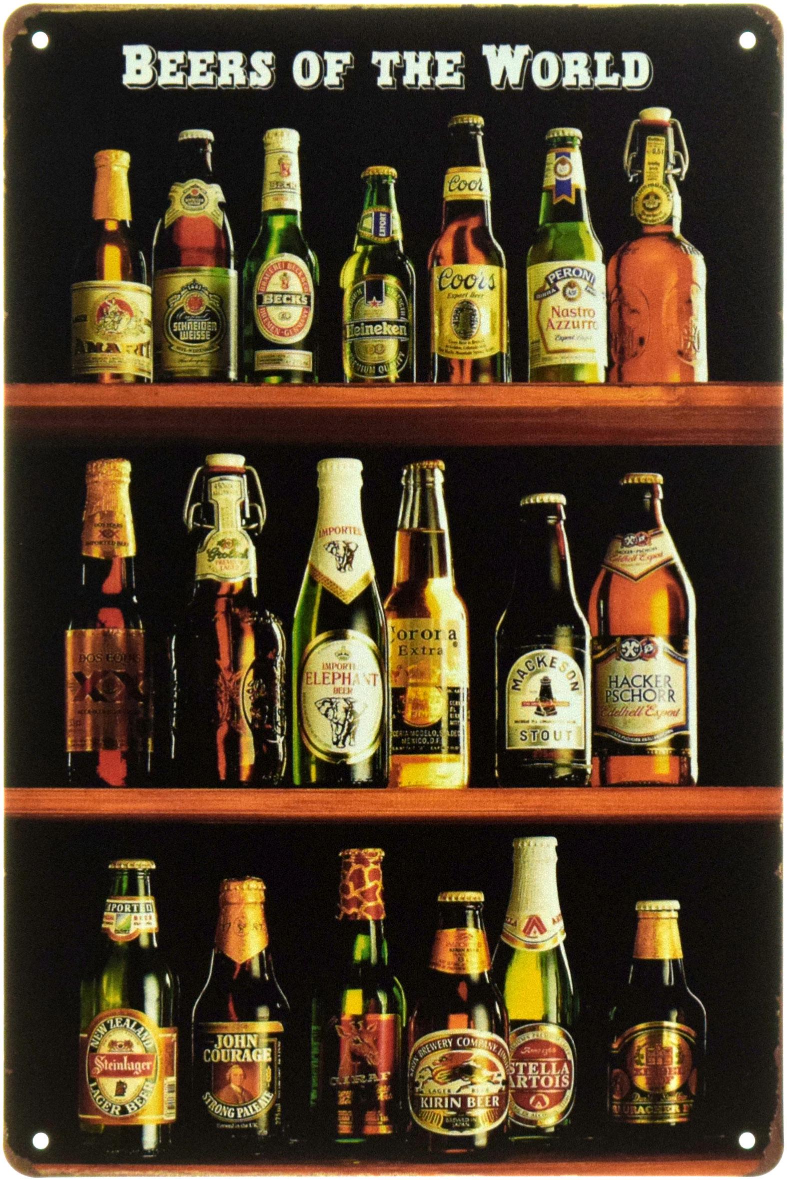 Табличка металева "Beers Of The World" 20x30 см (ms-104357)