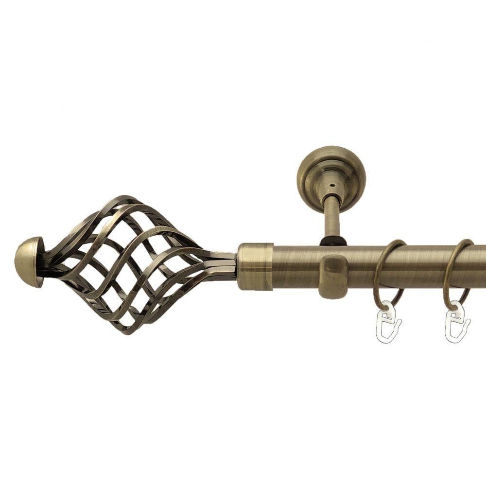 Карниз Orvit Арезо однорядный гладкий 25 мм 160 см Антик (4223934)