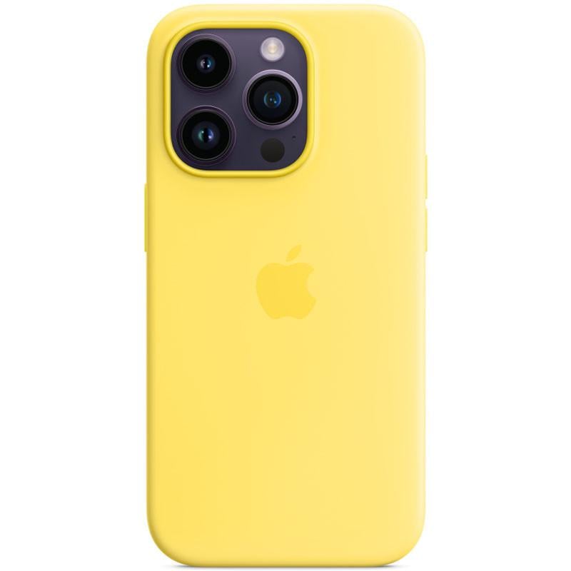 Протиударний чохол Silicone case AAA full with Magsafe для Apple iPhone 14 Pro 6.1" Жовтий/Canary Yellow