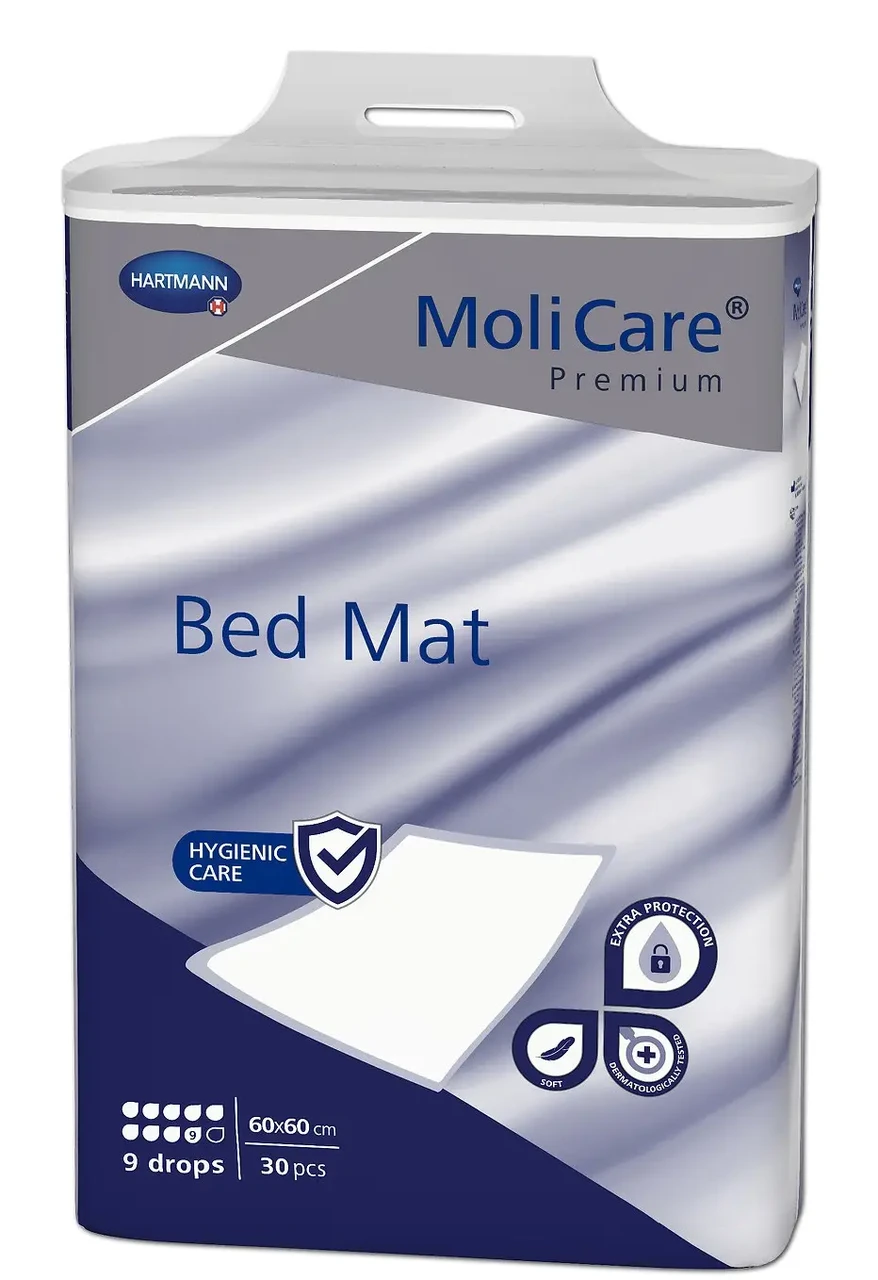 Пеленка поглощающая гигиеническая MoliCare Premium Bed Mat 9 капель 60x60 см 30 шт.