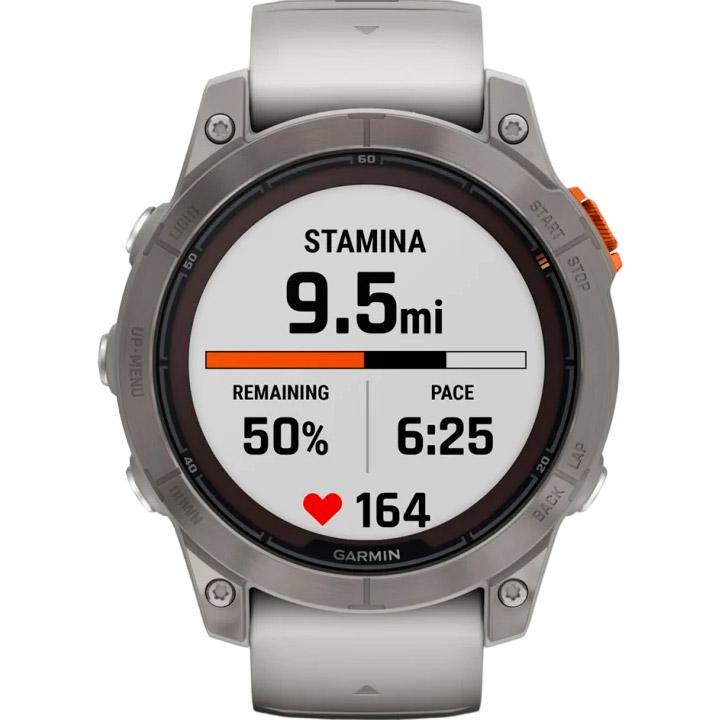 Смарт-годинник Garmin Fenix 7 Pro Sapphire Solar Edition 47 мм Titanium with Fog Gray/Ember Orange Band (010-02777-20) - фото 2