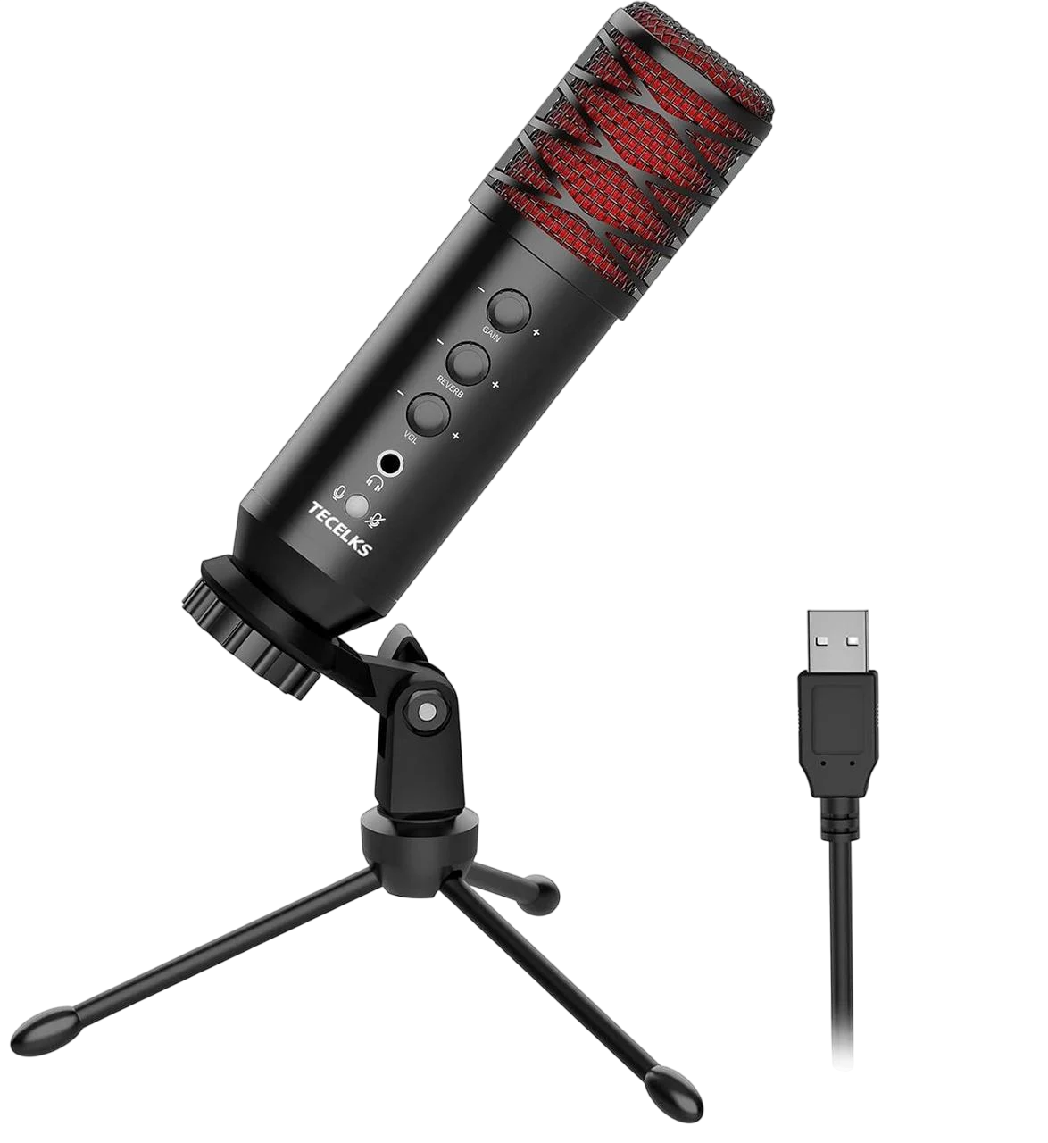 Микрофон TECELKS Usb конденсаторный компьютерный со штативом