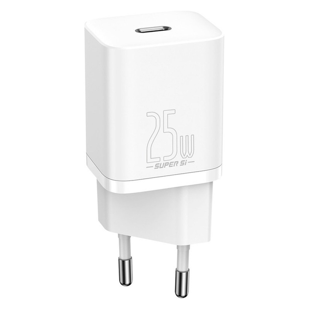 Зарядное устройство сетевое BASEUS Super Si 25W Quick Charger и кабель Type-C to Type-C 3A 1 м TZCCSUP-L02 White (28948208) - фото 3