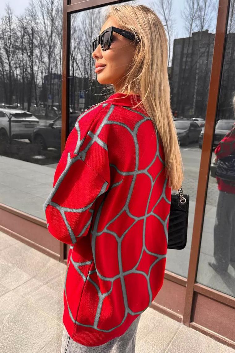 Кардиган жіночий one size Червоний (194422) - фото 4