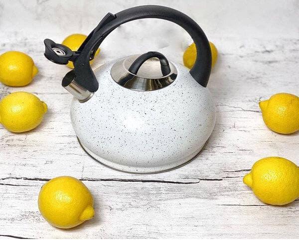 Чайник с свистком для индукционной плиты Edenberg EB-8812 мраморное покрытие 3 л Белый (2530556597) - фото 2